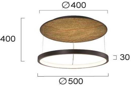 34W LED pakabinamas šviestuvas MARILIA, rudas, 3000K, 4320000