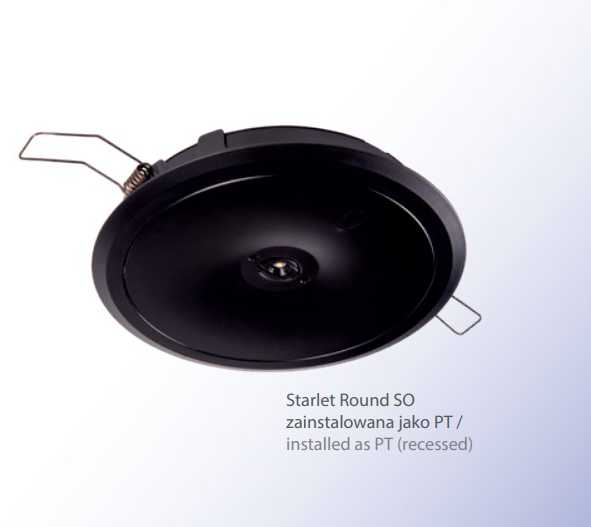 3,5W avarinis/evakuacinis šviestuvas STARLET ROUND SO 150 M 1H AT, juodas