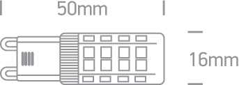 3,5W LED lemputė, dimeriuojama, G9, 3000K, 7103ALGD/W