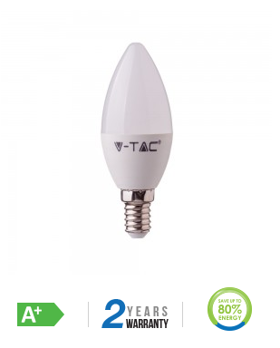 3,5W LED lemputė V-TAC, E14, 6400K + RGB, pritemdoma, radijo bangomis valdymo galimybė.