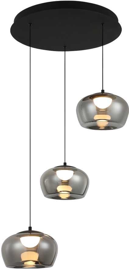 35W LED pakabinamas šviestuvas NADIA, juodos/dūmų sp., 3000K, 4339100