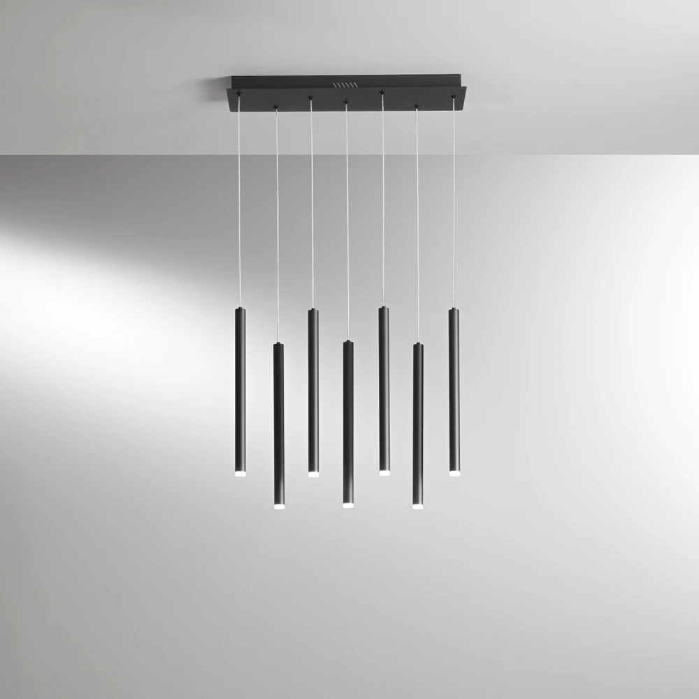 35W LED pakabinamas šviestuvas PYPE, juodas, CCT
