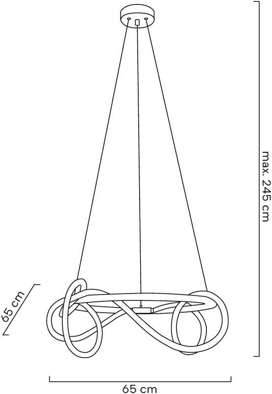 35W LED pakabinamas šviestuvas SERPIENTE 60, juodas, 3000K
