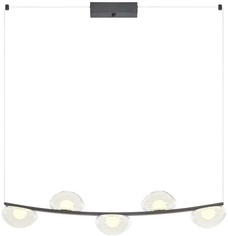 35W LED pakabinamas šviestuvas SINCLAIR, juodos sp./skaidrus, 3000K, dimeriuojamas, 01-3244