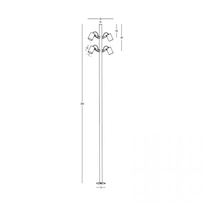 35W LED pastatomas lauko šviestuvas, juodas, 3000K, IP65, E406