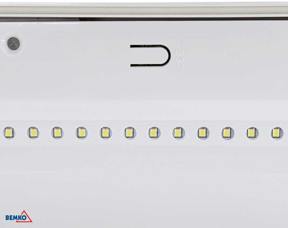 3,5W LED paviršinis evakuacinis šviestuvas GALER, baltas, 6500K, IP65, 3h veikimas autonominiu režimu, su piktogramų rinkiniu