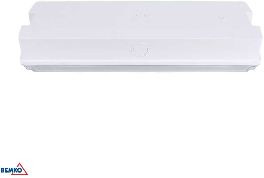 3,5W LED paviršinis evakuacinis šviestuvas GALER, baltas, 6500K, IP65, 3h veikimas autonominiu režimu, su piktogramų rinkiniu