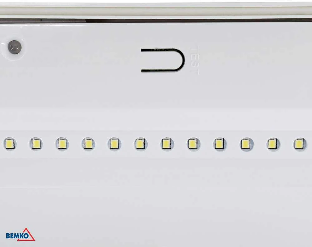 Luxmena 3,5W LED paviršinis evakuacinis šviestuvas GALER, baltas, 6500K, IP65, 3h veikimas autonominiu režimu, su piktogramų rinkiniu