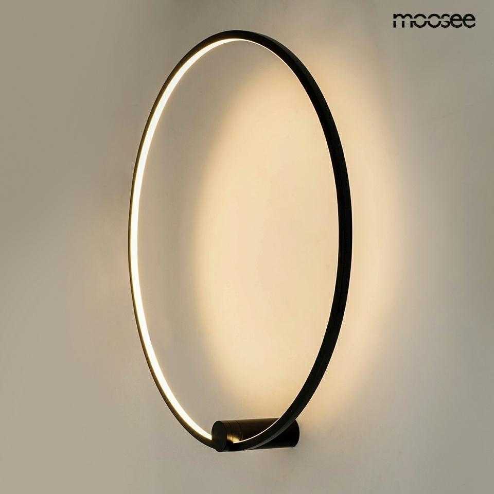 35W LED sieninis šviestuvas HOOP 80, juodas, 3000K