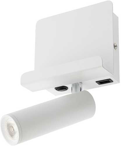 3,5W LED sieninis šviestuvas PANEL, baltas, 3000K, su USB