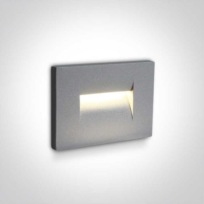 3,6W LED įleidžiamas sieninis lauko šviestuvas, pilkas, 3000K, 68064/G/W