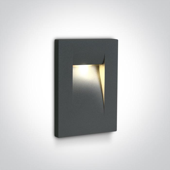 3,6W LED įleidžiamas sieninis lauko šviestuvas, antracito sp., 3000K, 68062/AN/W
