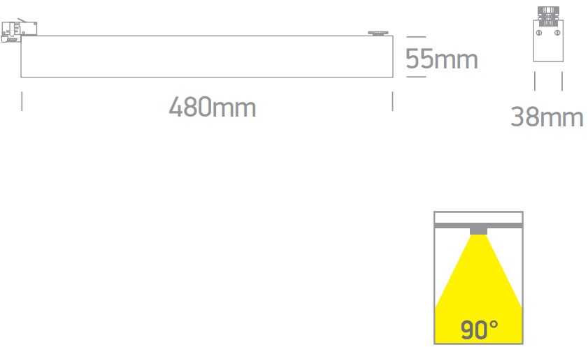36W LED linijinis bėgelio šviestuvas, juodas, 3000/4200/6500K, 65028BT/B/V