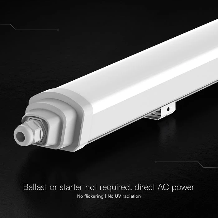 36W LED linijinis paviršinis šviestuvas WP TK-SERIES, 120cm, baltas, 6500K, IP65, CREE LED chip
