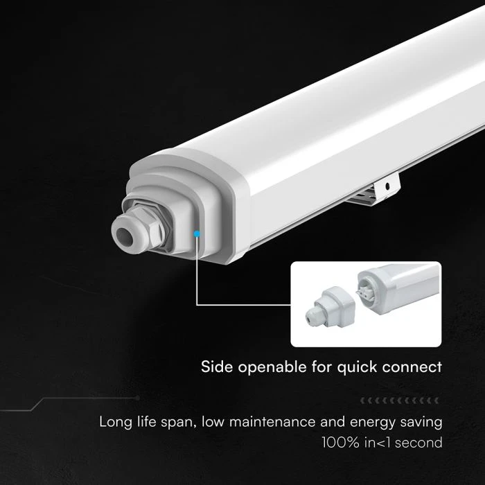 36W LED linijinis paviršinis šviestuvas WP TK-SERIES, 120cm, baltas, 6500K, IP65, CREE LED chip