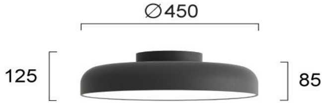 36W LED lubinis šviestuvas DEVA, juodas, 3000K, 4326301