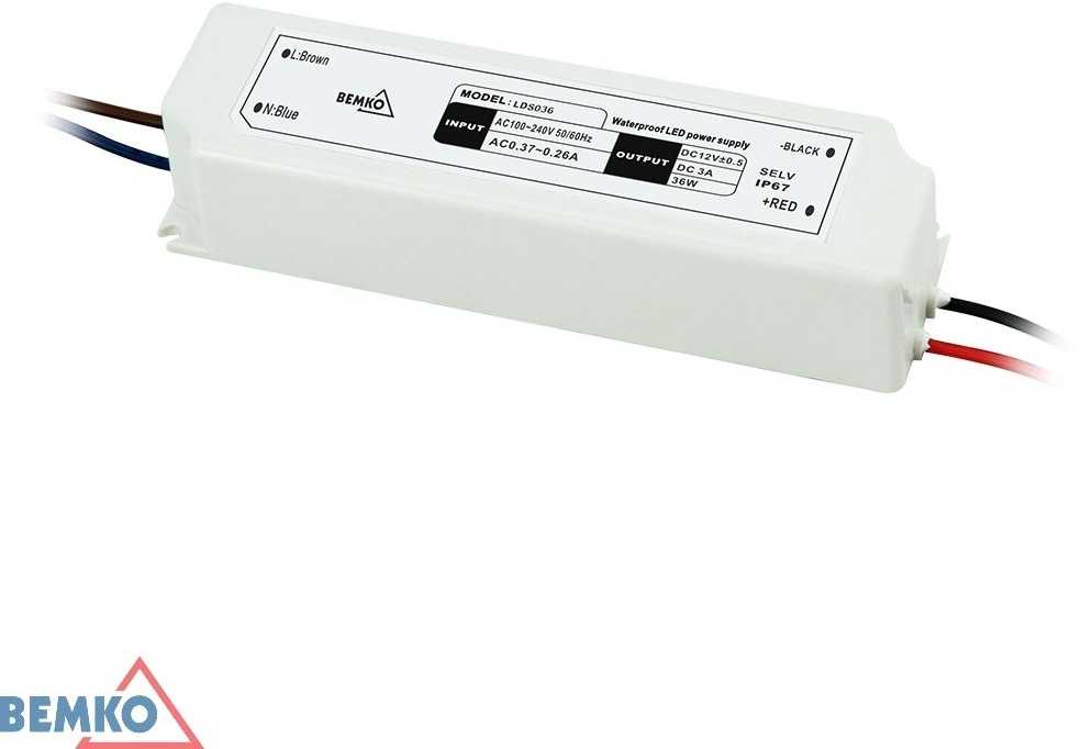36W LED maitinimo šaltinis, 12V, IP67