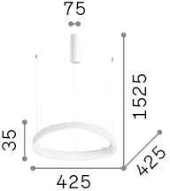 36W LED pakabinamas šviestuvas GEMINI, baltas, 2700K, 341521