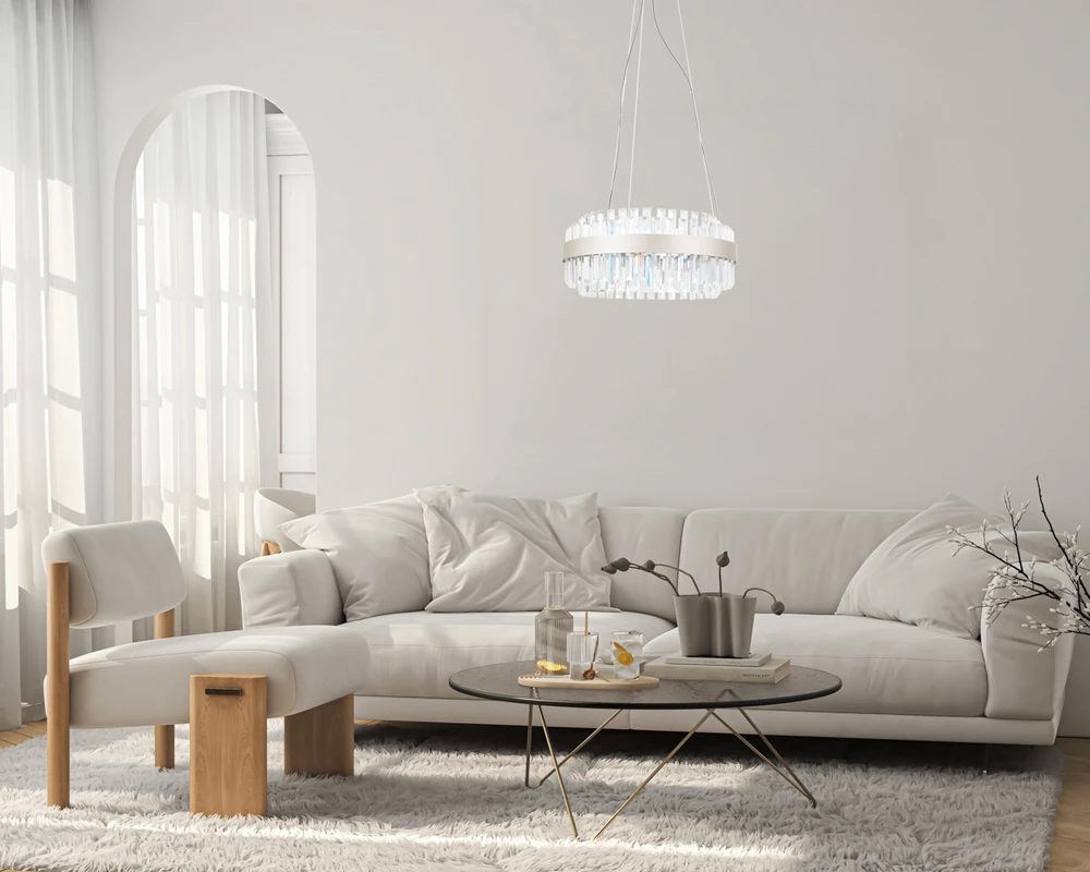 36W LED pakabinamas šviestuvas HORNA, šampano sp./skaidrus, 3000K