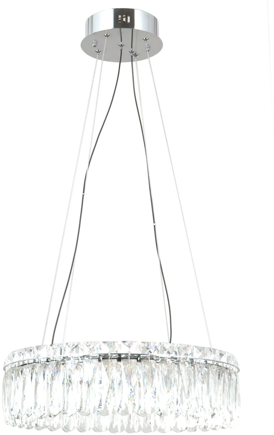 36W LED pakabinamas šviestuvas NOSTA, chromo sp./skaidrus, 3000K