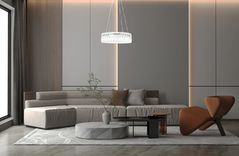 36W LED pakabinamas šviestuvas NOSTA, chromo sp./skaidrus, 3000K