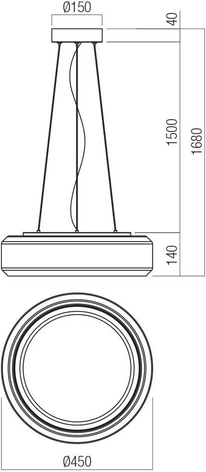 36W LED pakabinamas šviestuvas SOLERA, juodos/baltos/dūmų sp., 3000/4000K, 01-3592