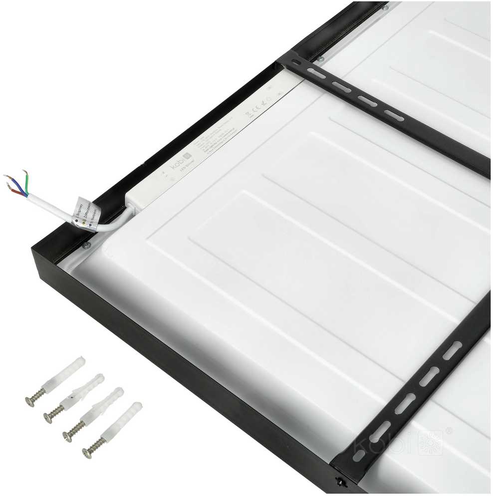 36W LED paviršinė/įleidžiama panelė BRISBANE PREMIUM, juoda, 4000K