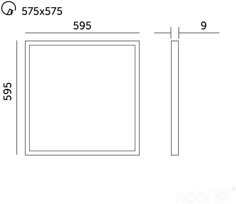 36W LED panelė NELIO, balta, 4000K, IP40, 60x60cm