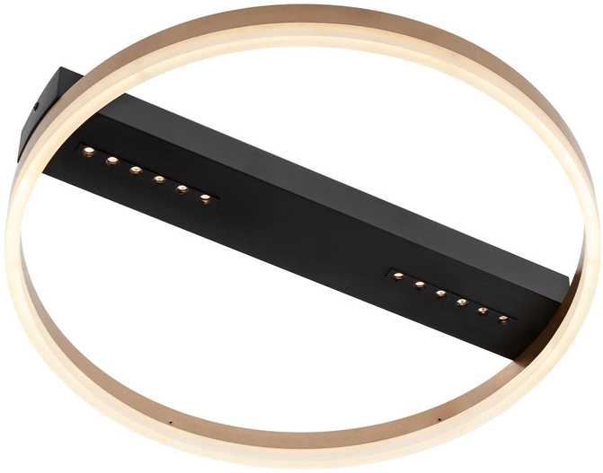 36W LED paviršinis lubinis šviestuvas DEMY, juodos/aukso sp., 3000K