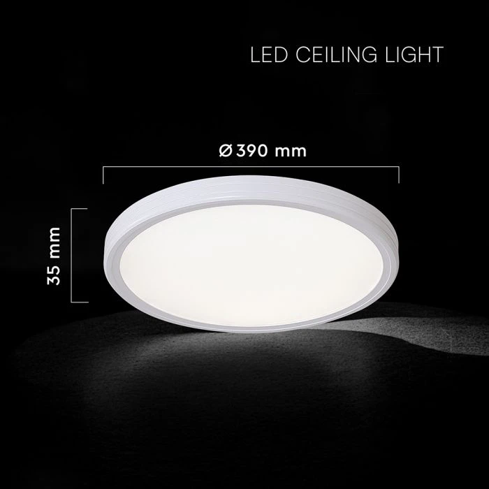 Lubinis šviestuvas 36W LED paviršinis šviestuvas, baltas, 3000/4500/6500K, dimeriuojamas