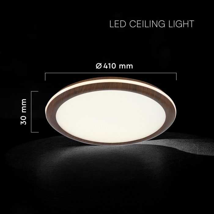 Lubinis šviestuvas 36W LED paviršinis šviestuvas, baltos/rudos sp., 3000/4500/6500K, dimeriuojamas