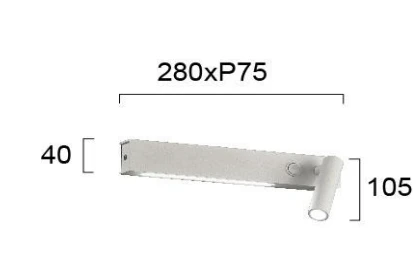 Viokef 3+6W LED sieninis šviestuvas MOLLY, baltas, 3000K, 4243500