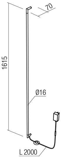 36W LED sieninis šviestuvas STICK, matinės žalvario sp., 3000K, dimeriuojamas, 01-2792