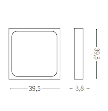 Sieninis šviestuvas Ideal Lux Lubinis šviestuvas Universal D40 Square 240374