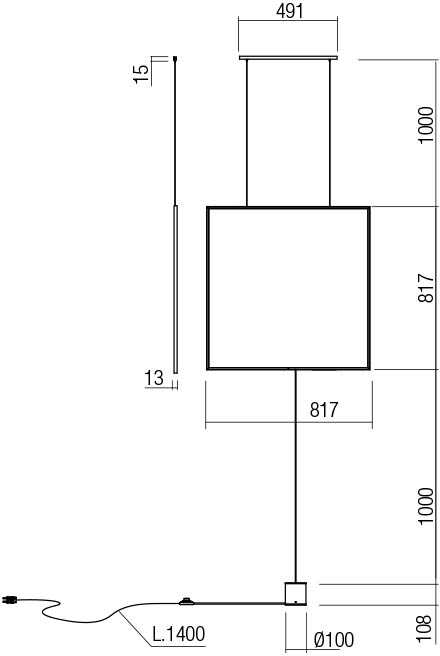 37W LED grindinis/pakabinamas šviestuvas SLICK, matinės juodos sp., 3000K, 01-2136