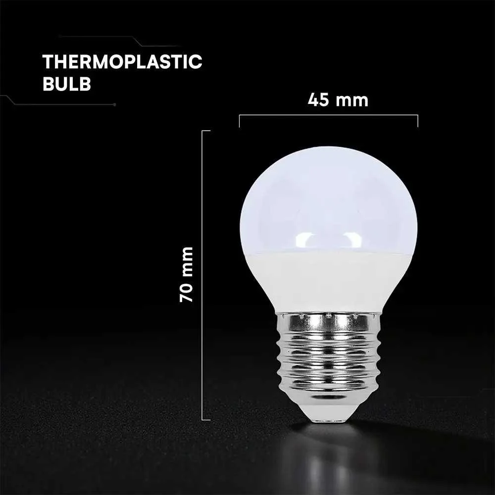 3,7W LED lemputė E27, G45, 3000K, 180°, CREE LED chip