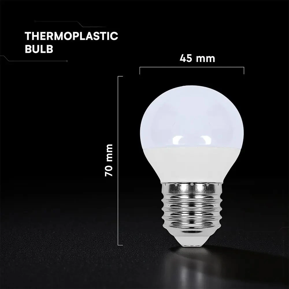 3,7W LED lemputė E27, G45, 6500K, 180°, CREE LED chip