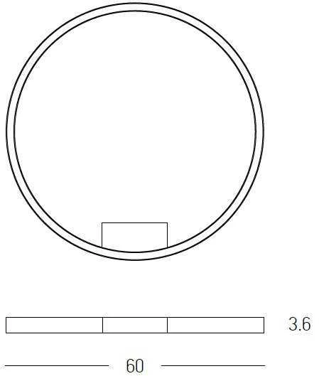 37W LED lubinis šviestuvas, juodas, 3000K, dimeriuojamas, 60cm, 23025