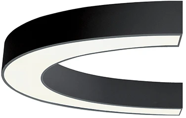37W LED lubinis šviestuvas SEMI, juodas, 4000K, DALI, 1000mm, 3918-0110-4-B-D3
