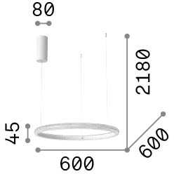 37W LED pakabinamas šviestuvas MIRACLE, baltas, 3000K, 325828