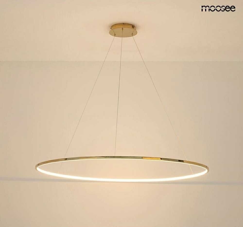 37W LED pakabinamas šviestuvas RING SLIM 120, aukso sp., 3000K, su nuotolinio valdymo pulteliu, dimeriuojamas