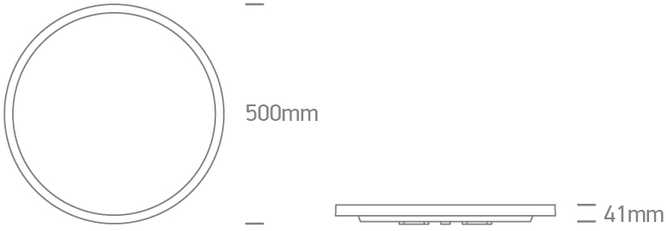 Lubinis šviestuvas 38+4W LED paviršinis šviestuvas, baltos sp., 2700/3200/4000K, 500mm, šviečia į viršų ir į apačią, 62002C/W/V