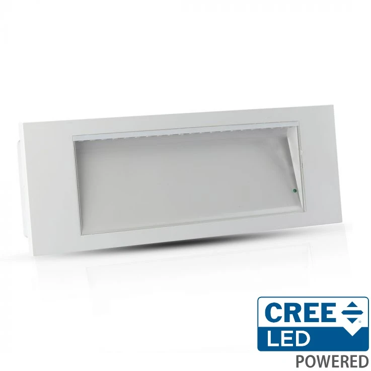 3,8W LED evakuacinis šviestuvas, baltos/juodos sp., 6000K, CREE LED chip