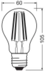 Osram 3,8W LED lemputė, E27, skaidri, 3000K