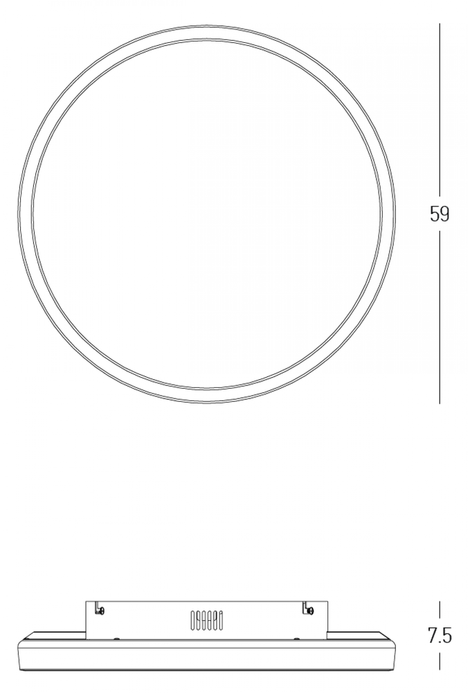 38W LED lubinis šviestuvas, juodas, 2700/3000/4000K, dimeriuojamas, 25167