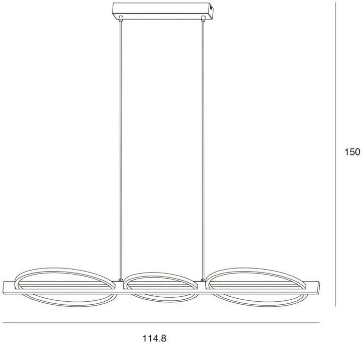 Italux 38W LED pakabinamas šviestuvas NATANO, juodas, 3000K