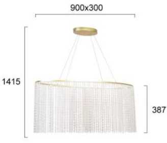 38W LED pakabinamas šviestuvas SOL, skaidrus/aukso sp., 3000K, 4306300