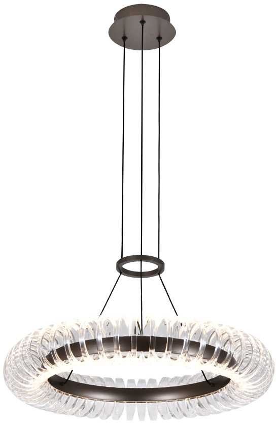 39W LED pakabinamas šviestuvas ALBA, šlifuotos pilkos sp./skaidrus, 3000K, 4337000