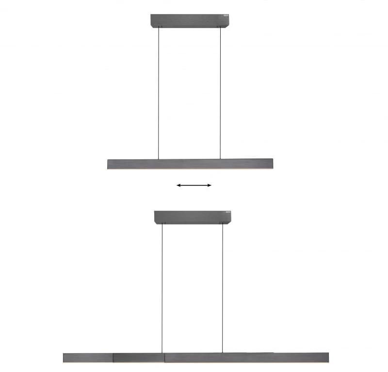 39W LED pakabinamas šviestuvas MOTO-RISE, pilkas, 2700-5000K, dimeriuojamas, reguliuojamo aukščio ir ilgio