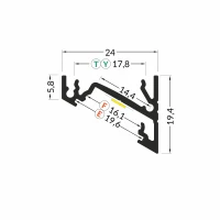 3m LED juostos profilio CORNER14, anoduotas